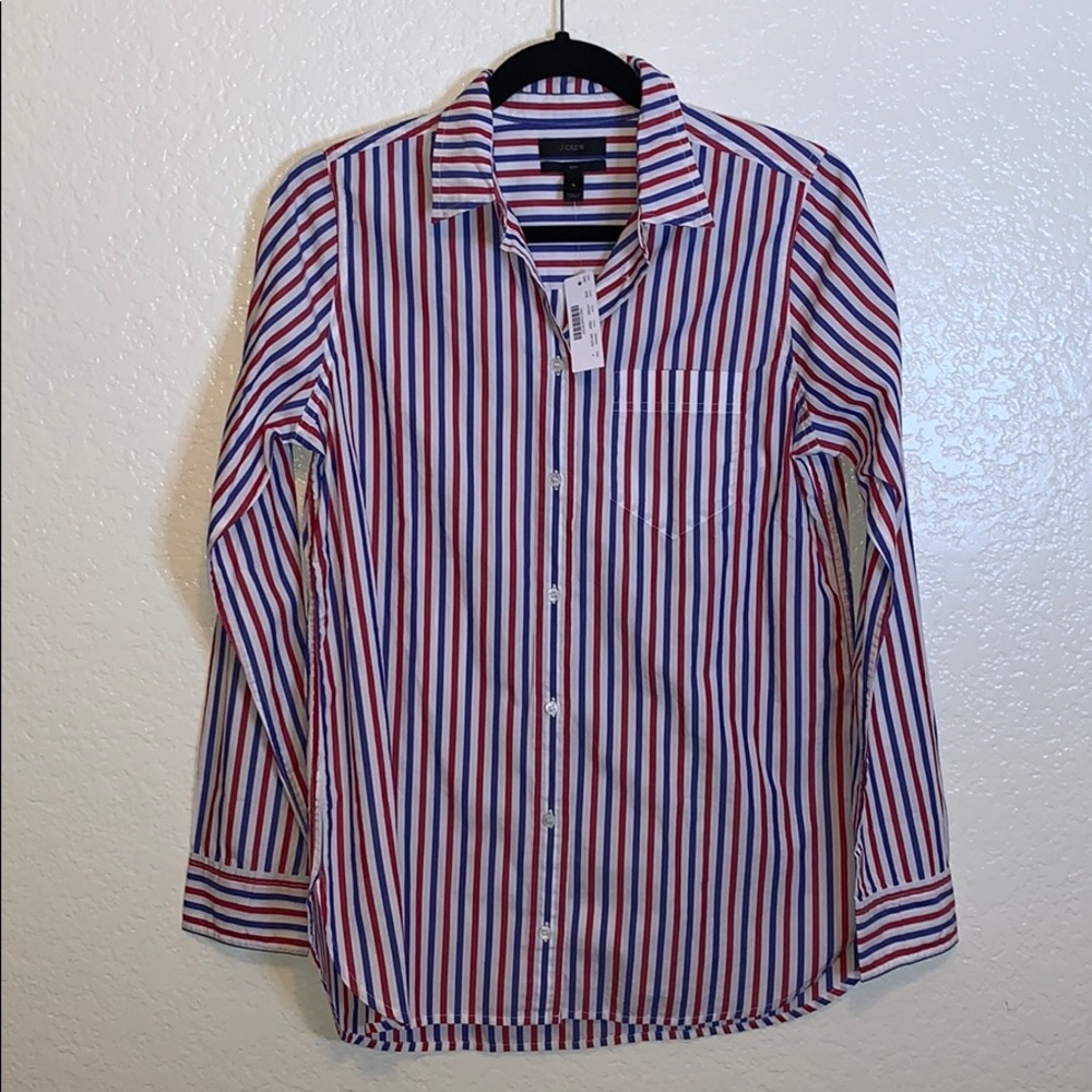 J CREW button down long sleeve striped NWT